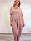 Free People Oversized Knit Jumpsuit in Dusty Rose (Size S-L)