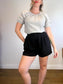 KOTN Pleated Trouser Shorts in Black (Size M/L)