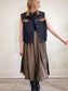 Vintage Denim Vest with Faux Suede Collar (Size 2X)