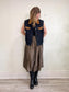 Vintage Denim Vest with Faux Suede Collar (Size 2X)