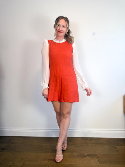 Allison Wonderland Slow Fashion "Chillin' Romper in Rust" (Size 10)