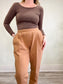 the kemist Designer Loungewear Pleated Pants in Nude (Size XL)