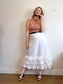 Ralph Lauren White Midi Skirt with Tiered Ruffle (Size M/L)