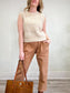 the kemist Designer Loungewear Pleated Pants in Nude (Size XL)