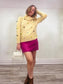 PEPA LOVES "Pepaloves Floral Patch Pom Pom Sweater in Sand" (Size S/M)