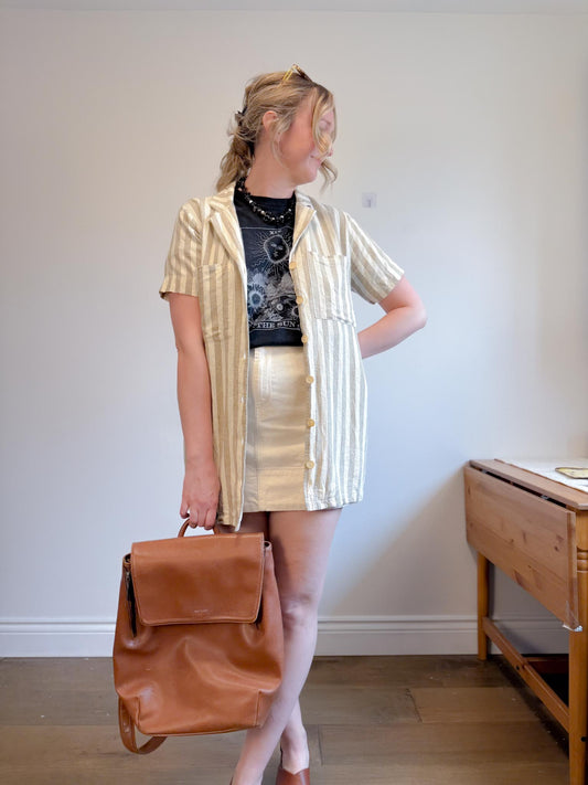 Rylee & Cru Striped Linen Blouse (Size S/M)