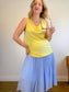 3.1 Phillip Lim Designer Silk Sleeveless Blouse in Butter Yellow (Size 10)