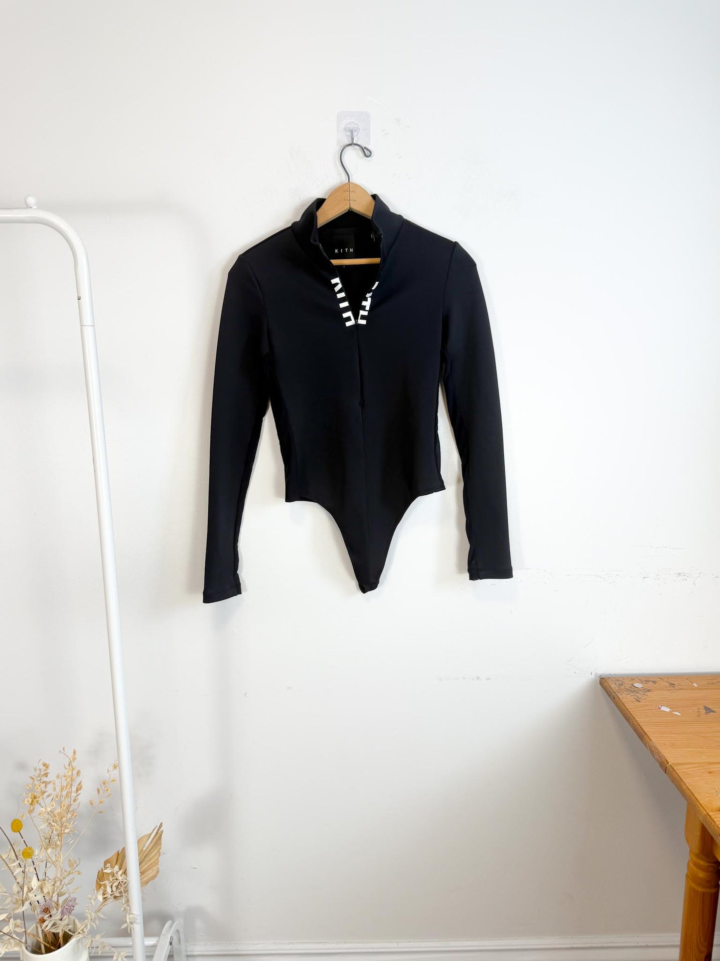 KITH Cora Zip Up Bodysuit in Black (Size S)