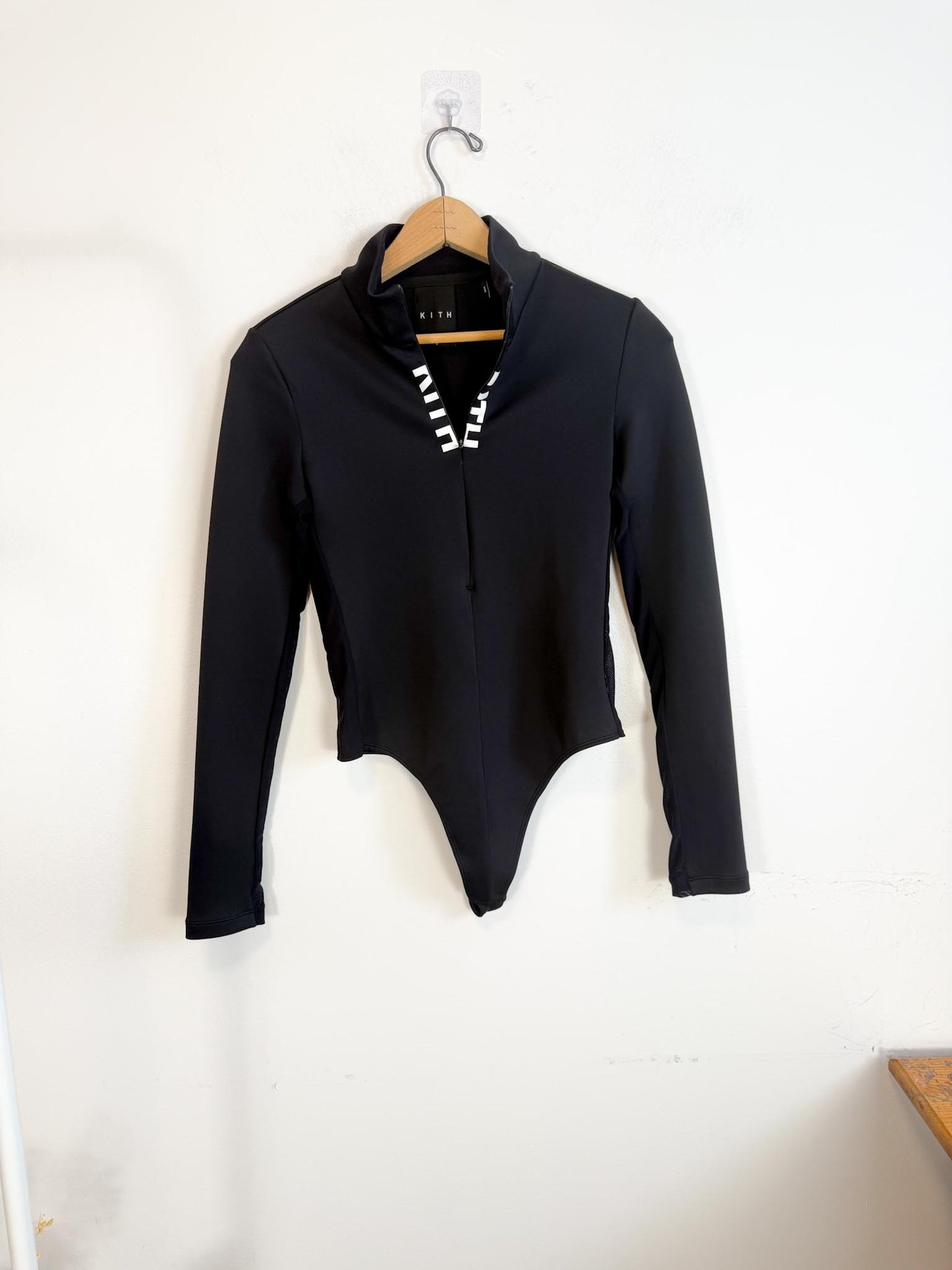 KITH Cora Zip Up Bodysuit in Black (Size S)