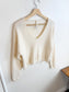 The Group Babaton "Genre Cashmere Cropped Sweater in Cream" (Size XS/S)