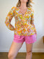 J.Crew Lightweight Silk Blend Blouse in Pastel Floral (Size M)