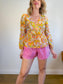 J.Crew Lightweight Silk Blend Blouse in Pastel Floral (Size M)
