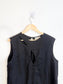 VRG GRL "Yuri Linen Mini Dress / Tunic Top in Black" (Size L)