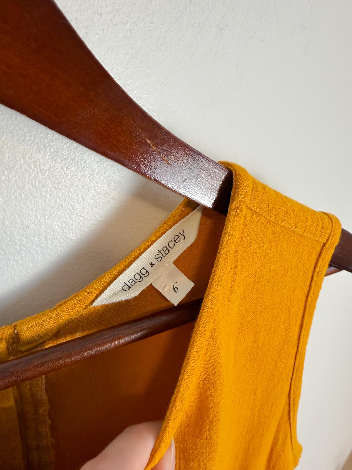 Eve Gravel Sustainable Linen Sleeveless Top in Mustard (Size S/M)