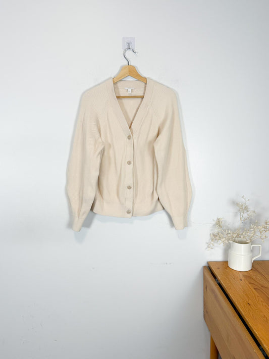 COS Ribbed Cardigan in Cream (Size L)