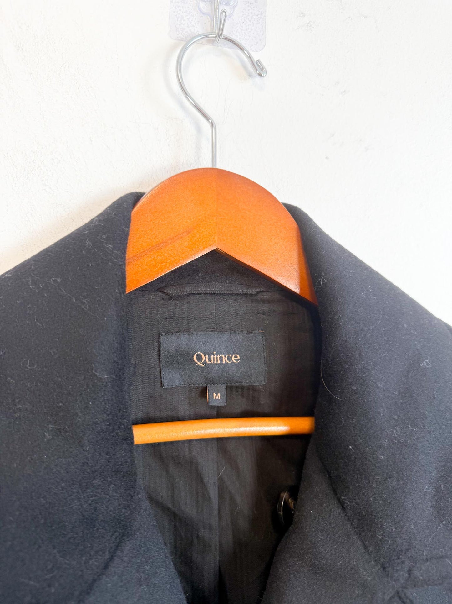 Quince Italian Wool Peacoat in Black (Size M/L)