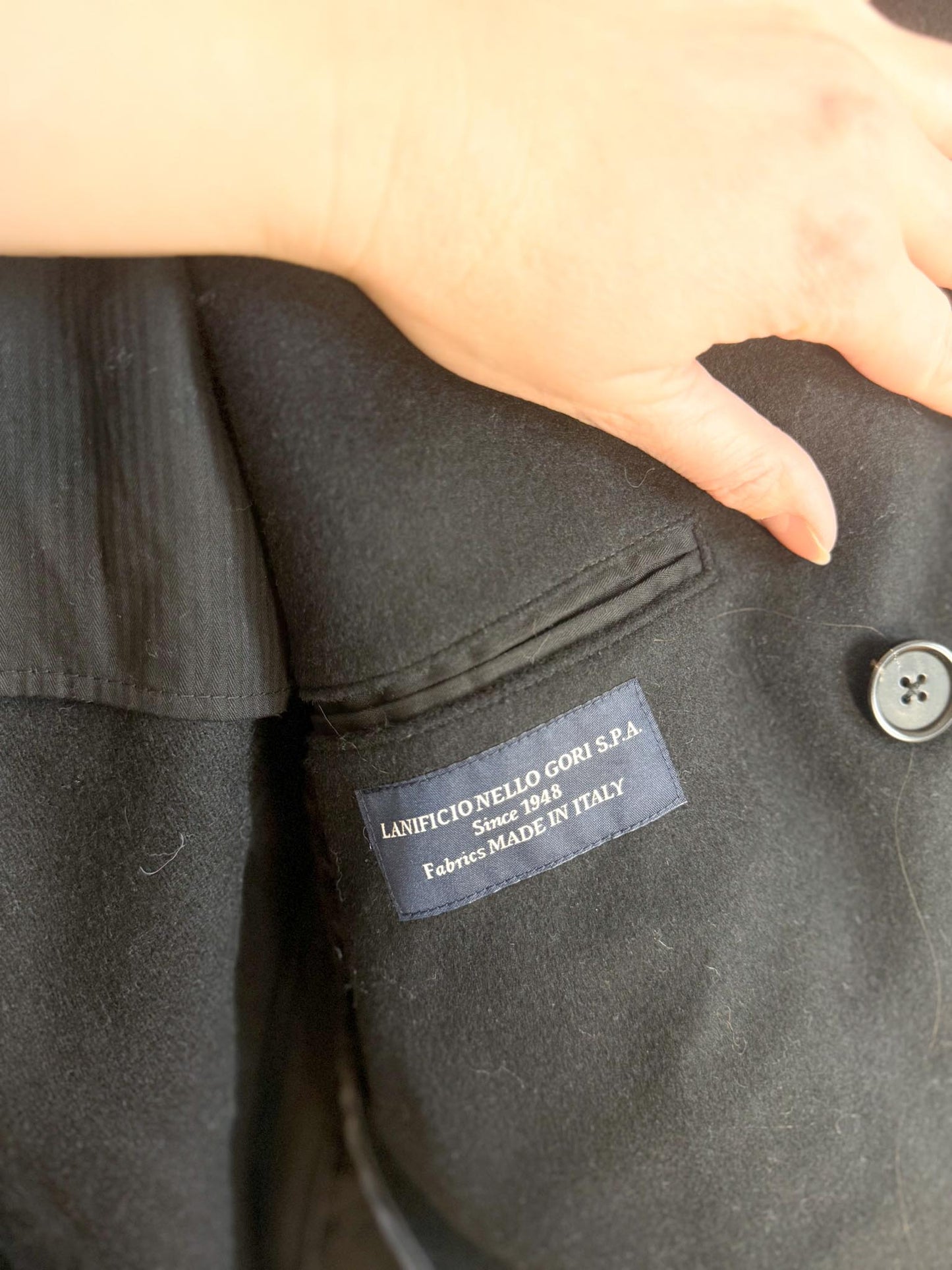 Quince Italian Wool Peacoat in Black (Size M/L)