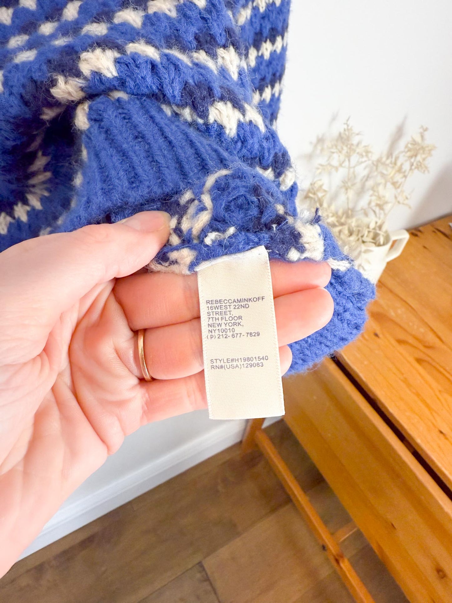 Rebecca Minkoff "Katerine Waved Stripe Knit Sweater" (Size M/L)