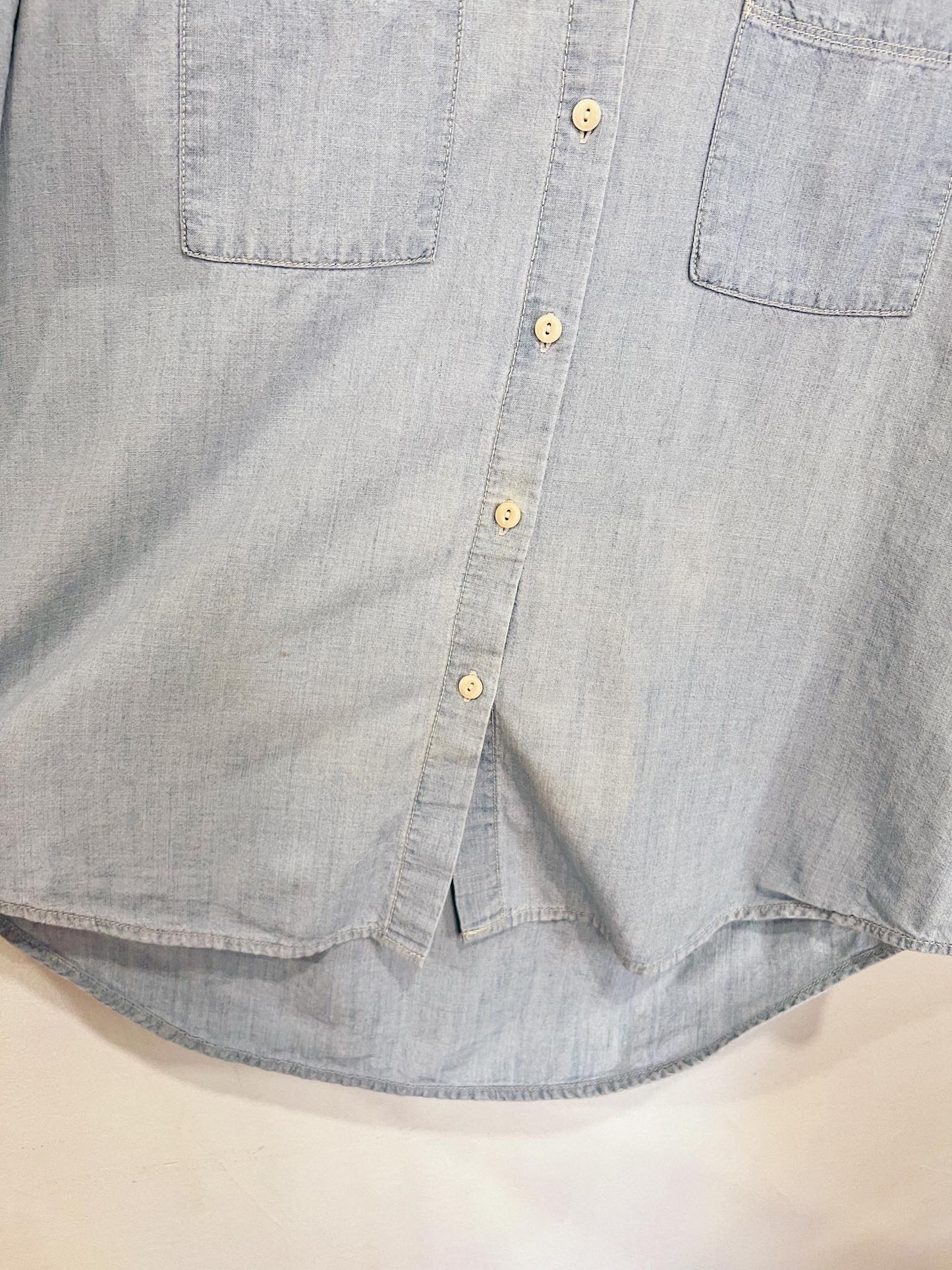 Madewell Chambray Short Sleeve Blouse SOLD AS IS (Size XS/S)