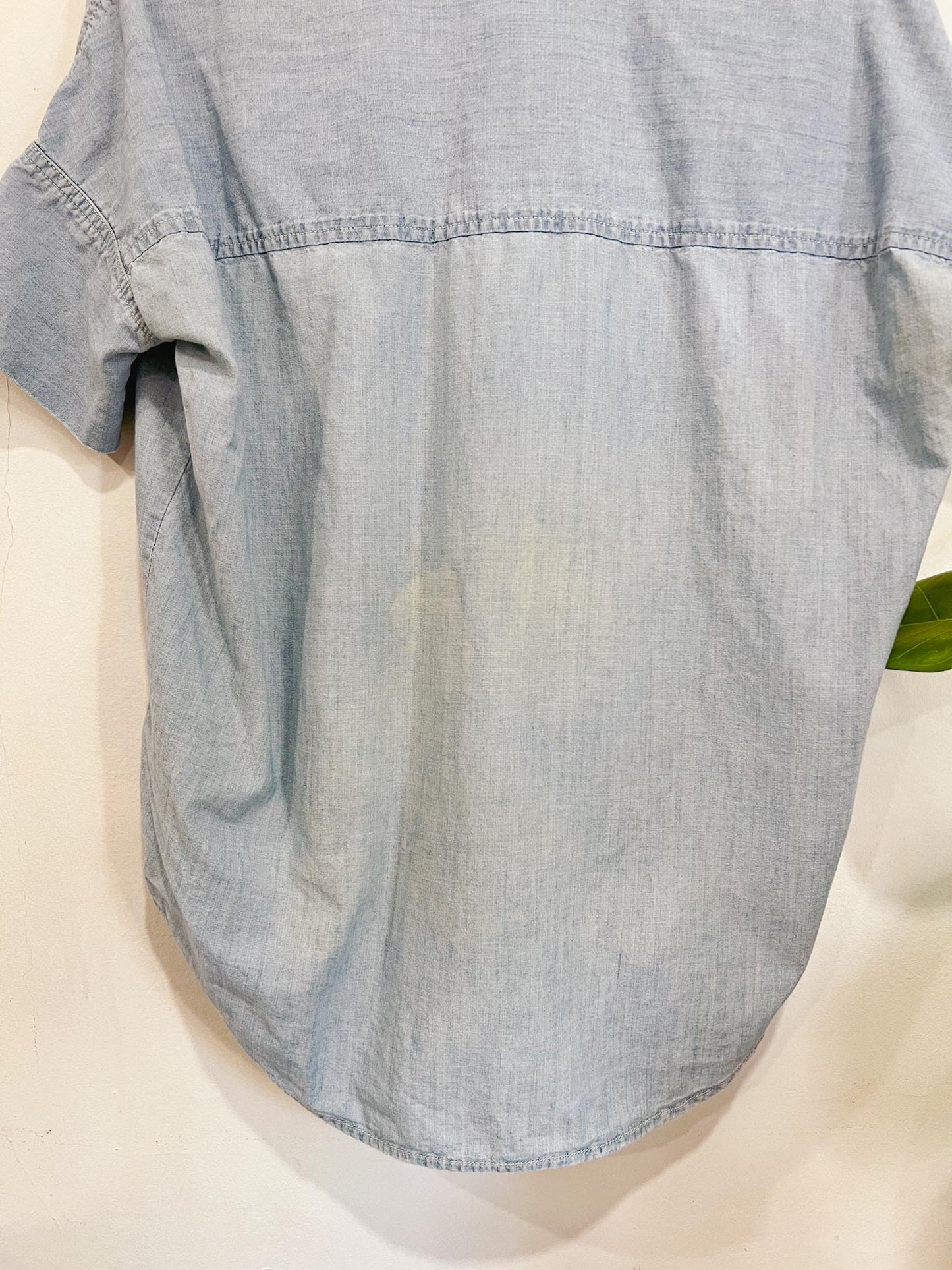 Madewell Chambray Short Sleeve Blouse SOLD AS IS (Size XS/S)