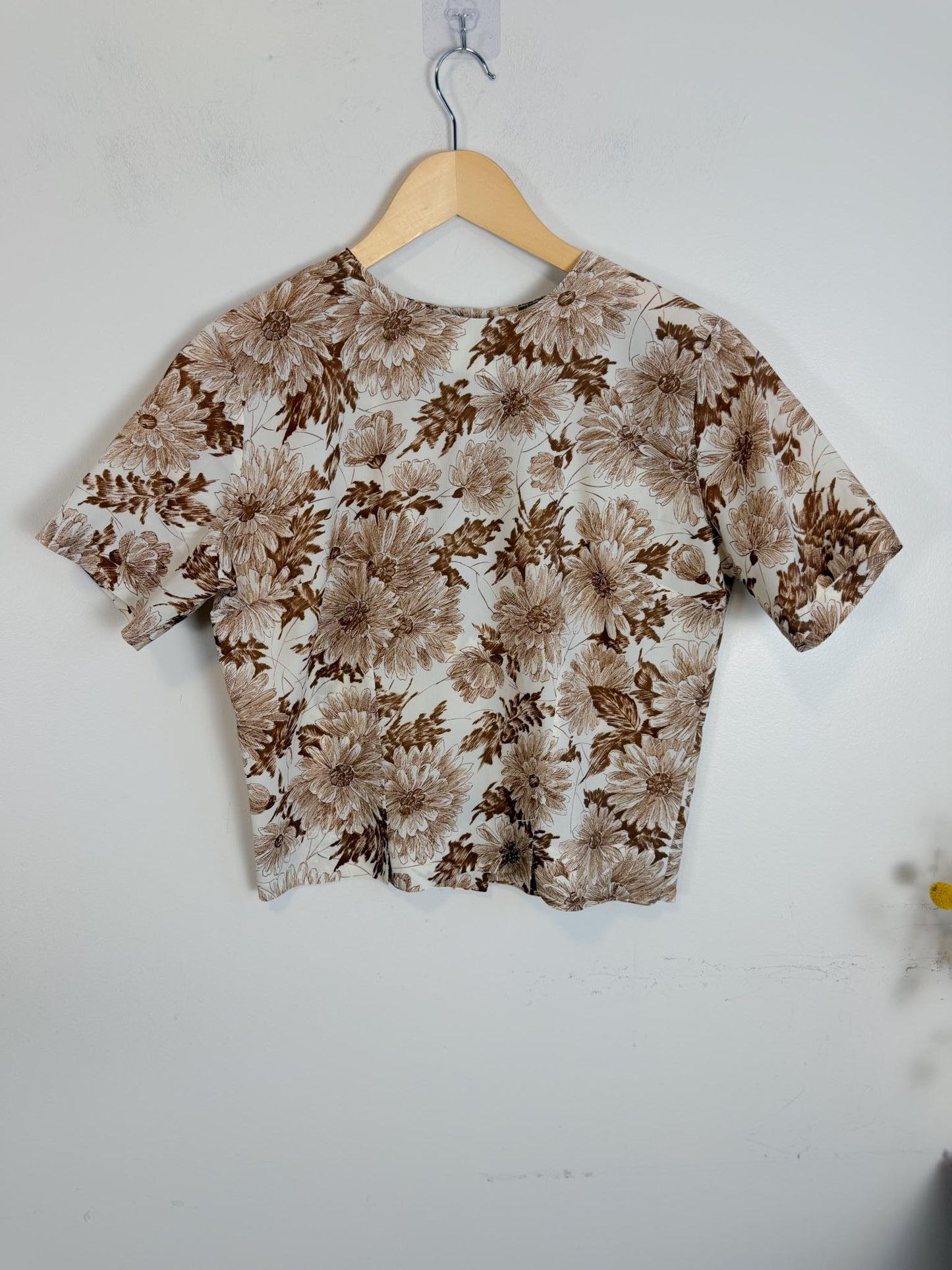 Vintage Cropped Floral Top (Size S)