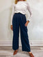 Oak + Fort Wide Leg Trousers in Navy (Size S)