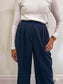 Oak + Fort Wide Leg Trousers in Navy (Size S)