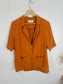 Eve Gravel Sustainable Short Sleeve Linen Blazer in Copper Rust (Size S)