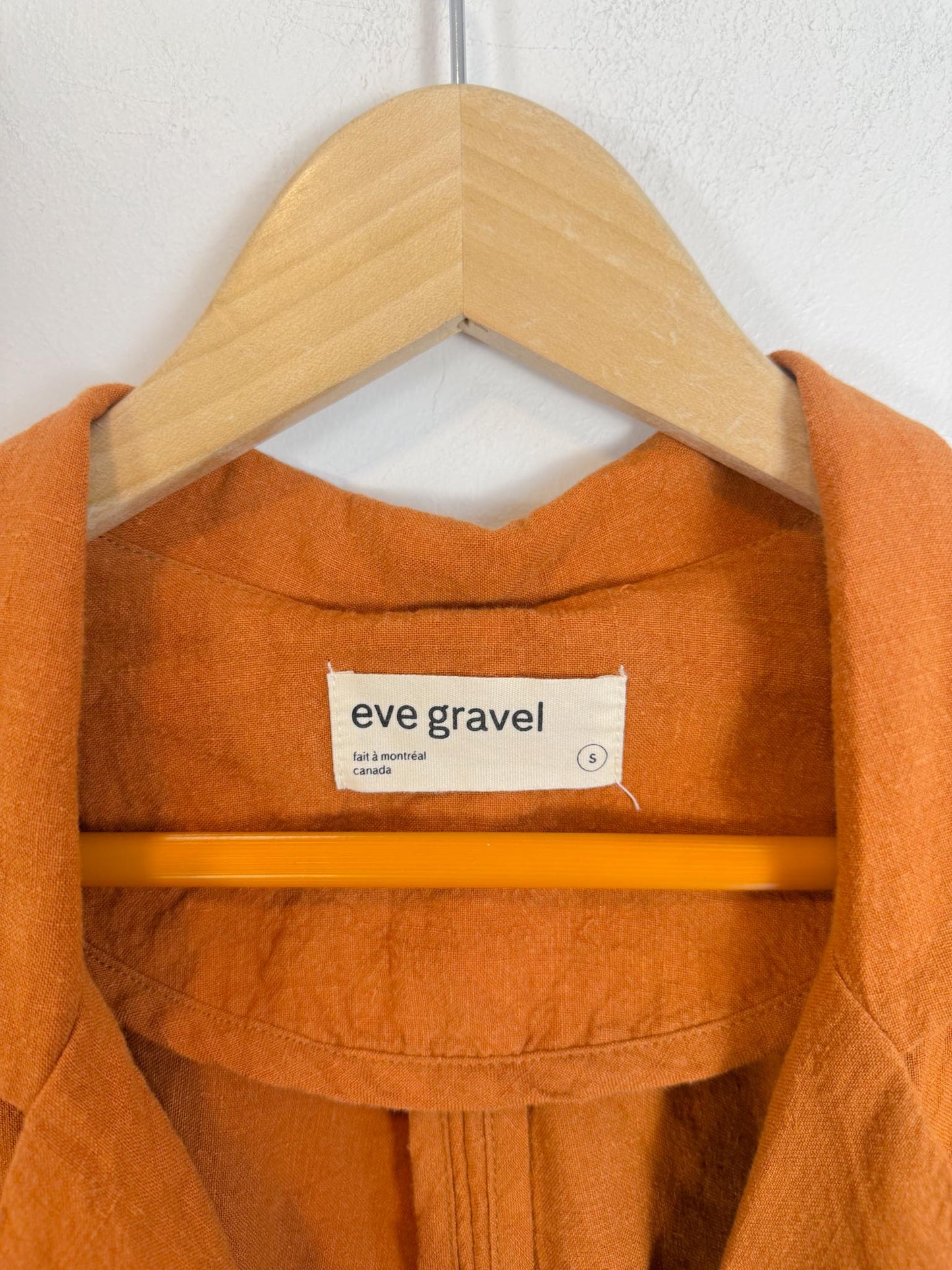 Eve Gravel Sustainable Short Sleeve Linen Blazer in Copper Rust (Size S)