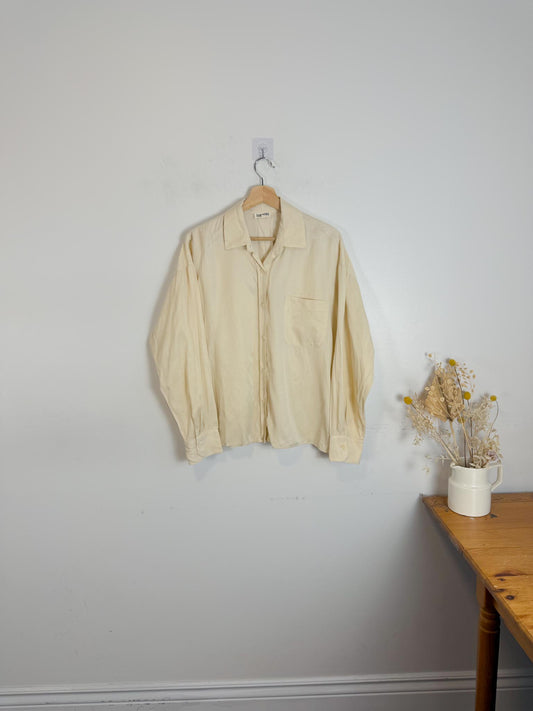 DJERF AVENUE "On the Go Shirt in Cream" (Size S/M)