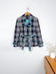 Nine West Aqua Plaid Trench Coat (Size S/M)