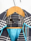 Nine West Aqua Plaid Trench Coat (Size S/M)