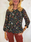 Madewell Long Sleeve Blouse in Black Floral (Size S)