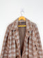TAHARI Long Plaid Shacket in Brown/White (Size L)
