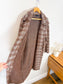 TAHARI Long Plaid Shacket in Brown/White (Size L)