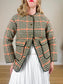 Rachel Zoe Checkered Chore Coat in Green/Red Check NWT (Size XS-M)