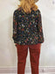 Madewell Long Sleeve Blouse in Black Floral (Size S)