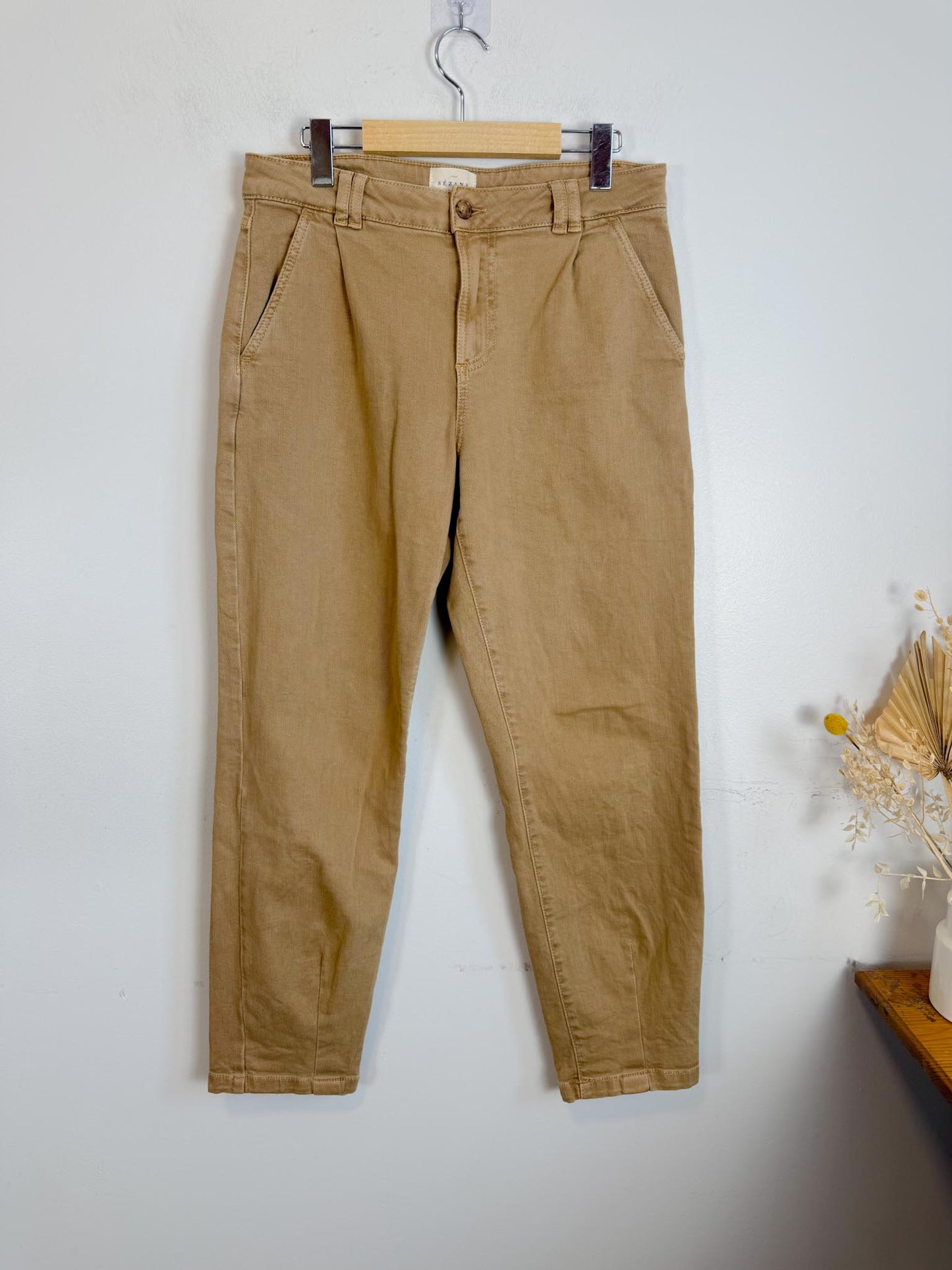 Sezane Cotton Pants in Brown (Size M/L)