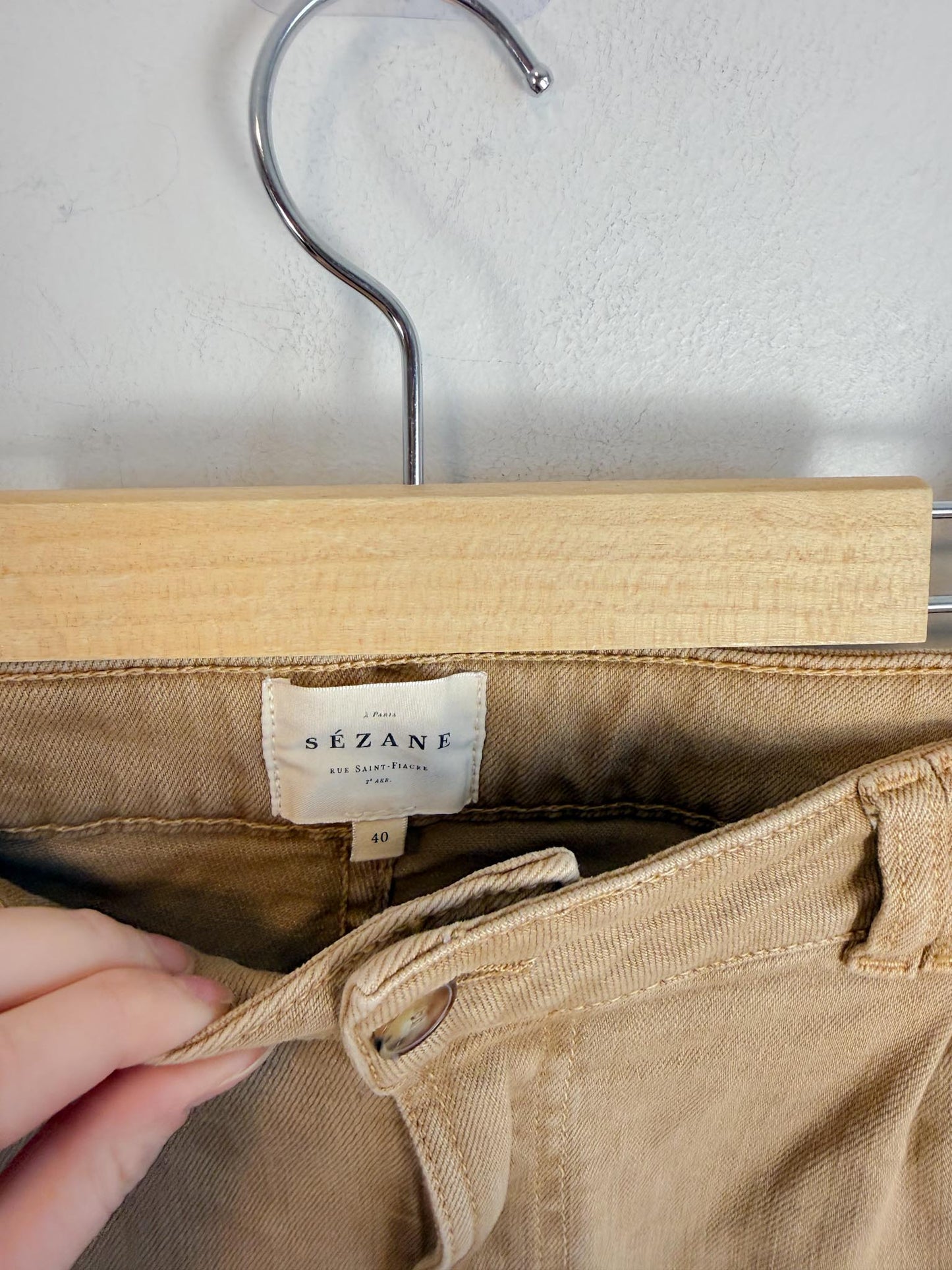 Sezane Cotton Pants in Brown (Size M/L)