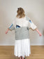 Diana Coatsworth Canadian Designer "Abstract Art Patched Upcycled Cashmere Sweater" (Size L-XXL)
