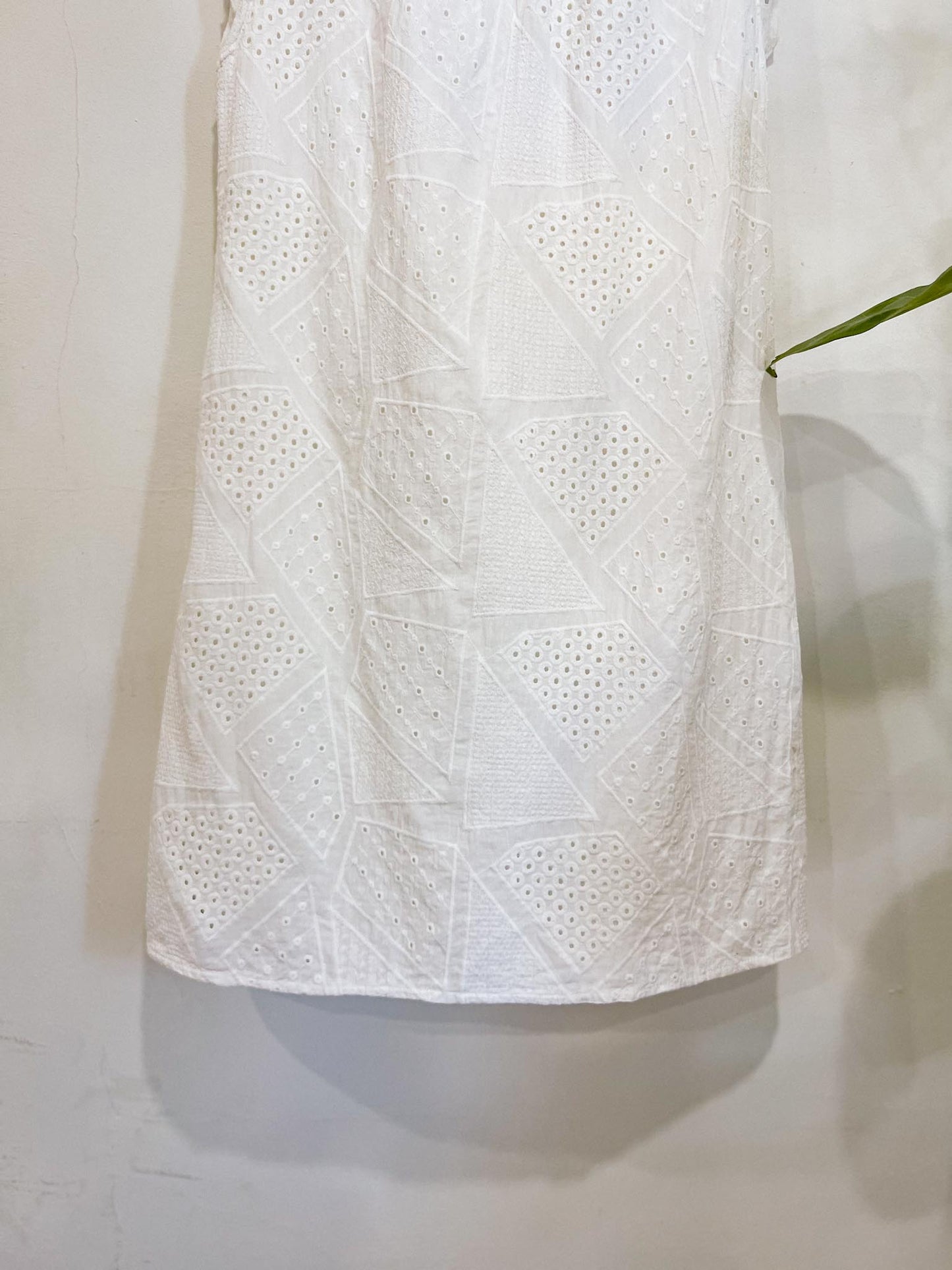 Dagg & Stacey Slow Fashion Eyelet Mini Dress in White (Size S)