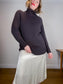 Babaton Alpaca Chunky Knit Turtleneck Sweater in Dark Brown (Size S/M)