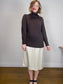 Babaton Alpaca Chunky Knit Turtleneck Sweater in Dark Brown (Size S/M)
