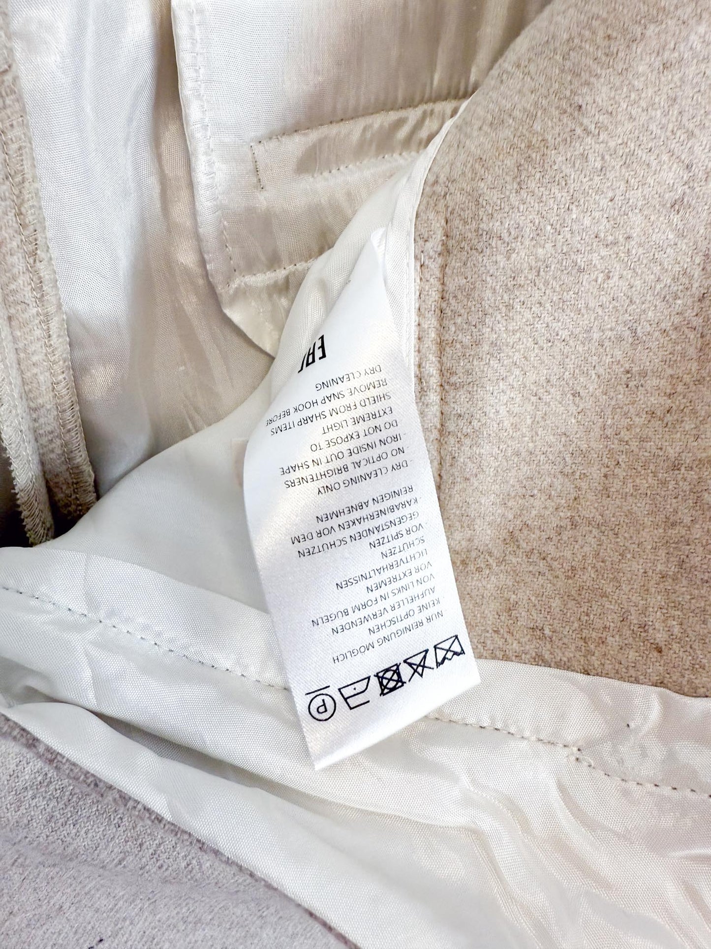 DOROTHEE SCHUMACHER Designer Wool Trousers in Cream (Size L)