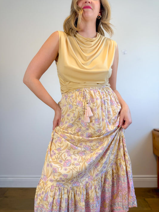 Erin Blair Scoop Neck Top in Butter Yellow (Size L)