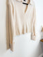 PAIGE "Maxi Cashmere Cropped Sweater in Cream" (Size XS-S)