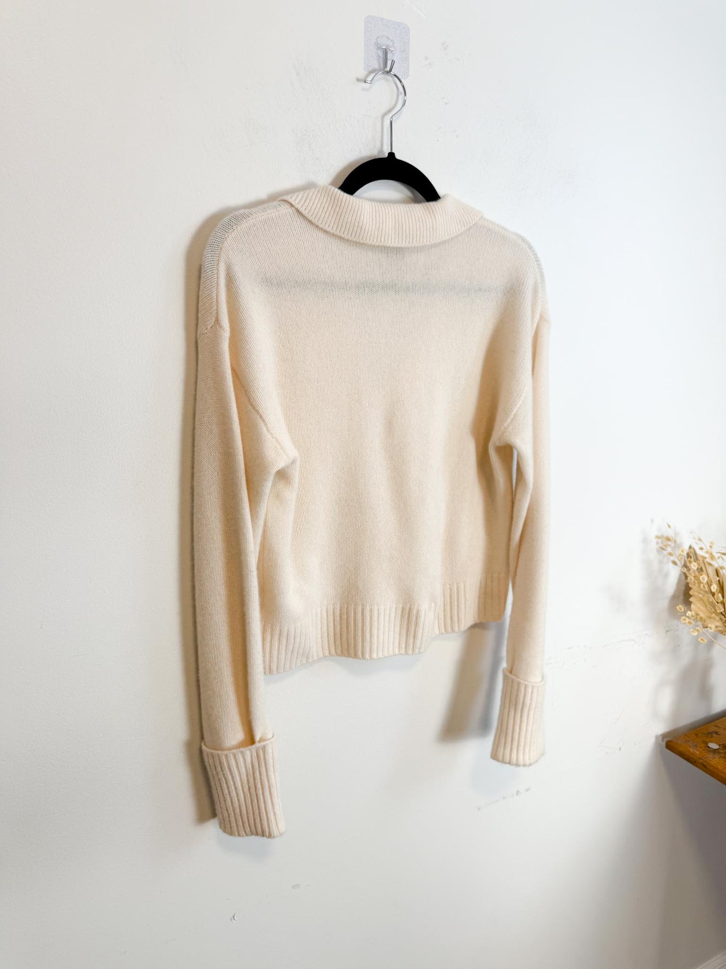 PAIGE "Maxi Cashmere Cropped Sweater in Cream" (Size XS-S)