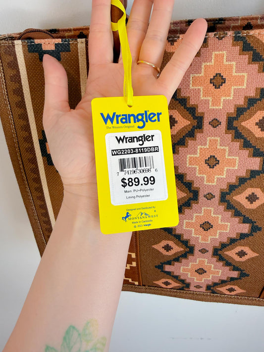 Wrangler "Southwestern Tote Bag in Aztec Print" NWT