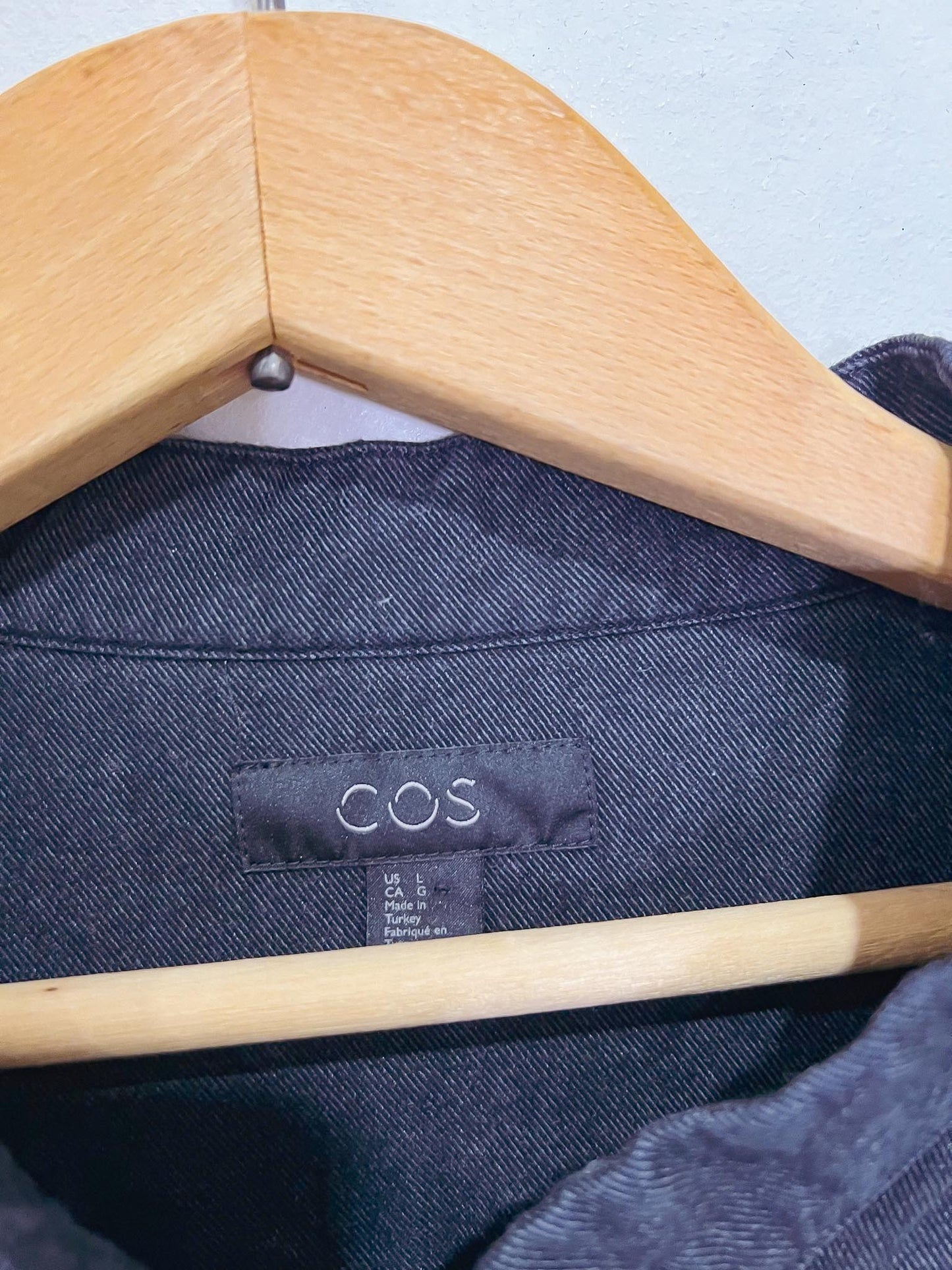 COS Collarless Button Down in Charcoal (Size L)