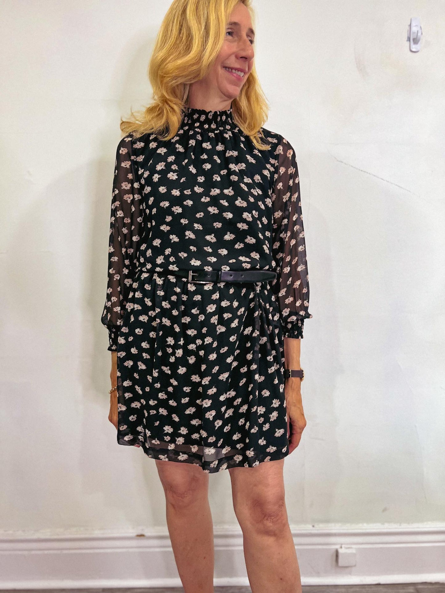 Madewell Floral Mini Dress in Black (Size S/M)